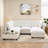 U-shaped Sectional Sofa Couch With A Movable Ottoman And A Coffee Table With Hidden Charging Devices-2130656344