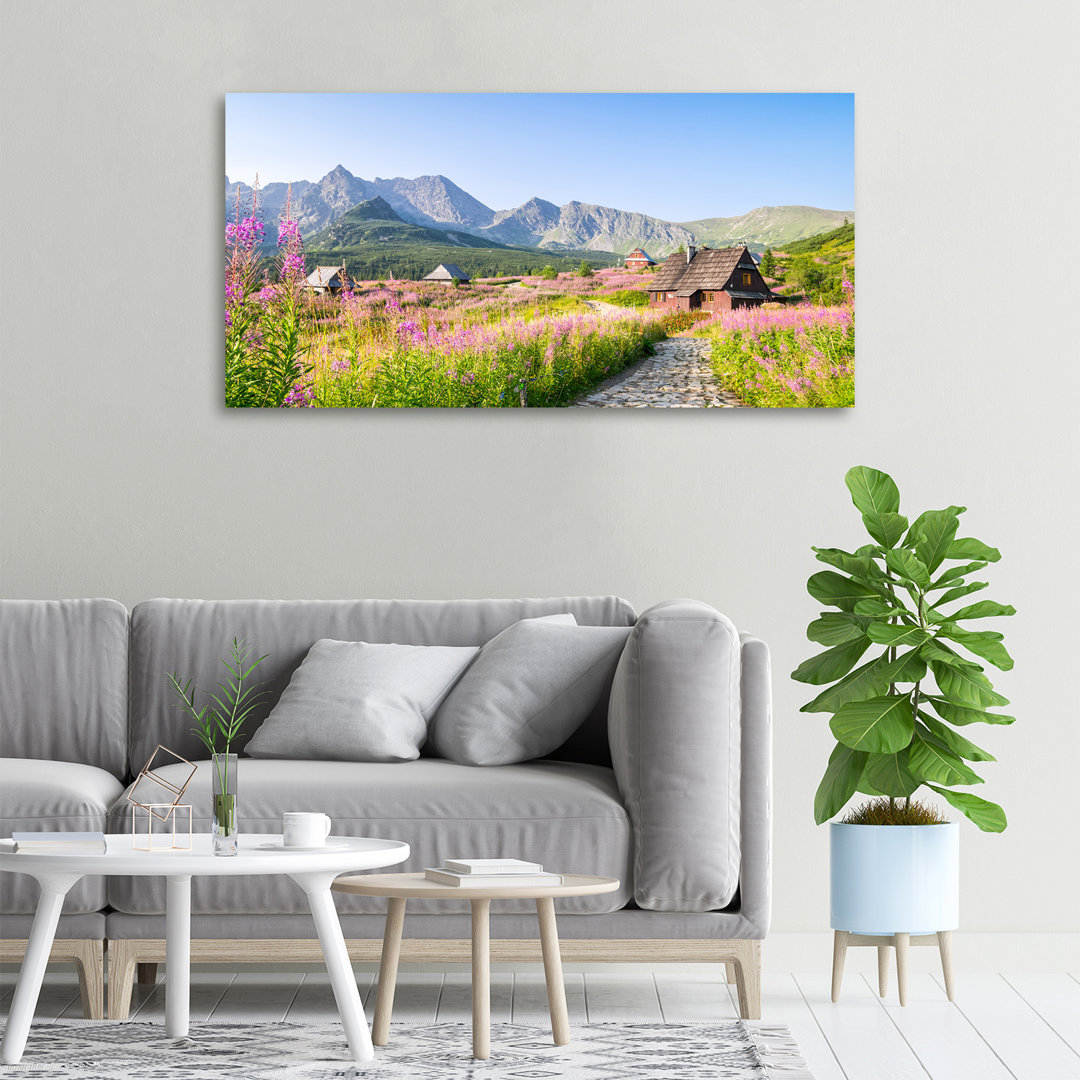 Cottages in the Mountains - Ungerahmte Kunstdrucke auf Leinwand