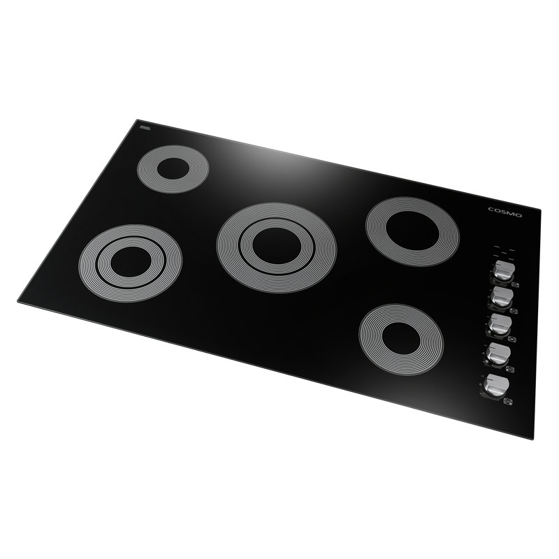 Cosmo 36 in. Electric Ceramic Glass Cooktop with 5 Burners, Dual Zone Elements, Hot Surface Indicator Light and Control Knobs
