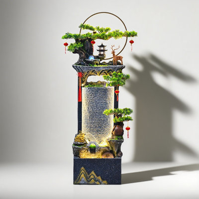 HougushiJia Resin Art Flowing Water Ornament