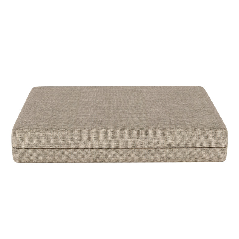 Ottoman Outdoor Patio Cushion With Sunbrella Fabric, Cast Shale Sunbrella® Plainweave