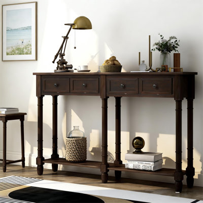 Console avec 2 tiroirs de rangement et tablette inférieure