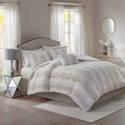 King 4pc Faux Fur Comforter Set