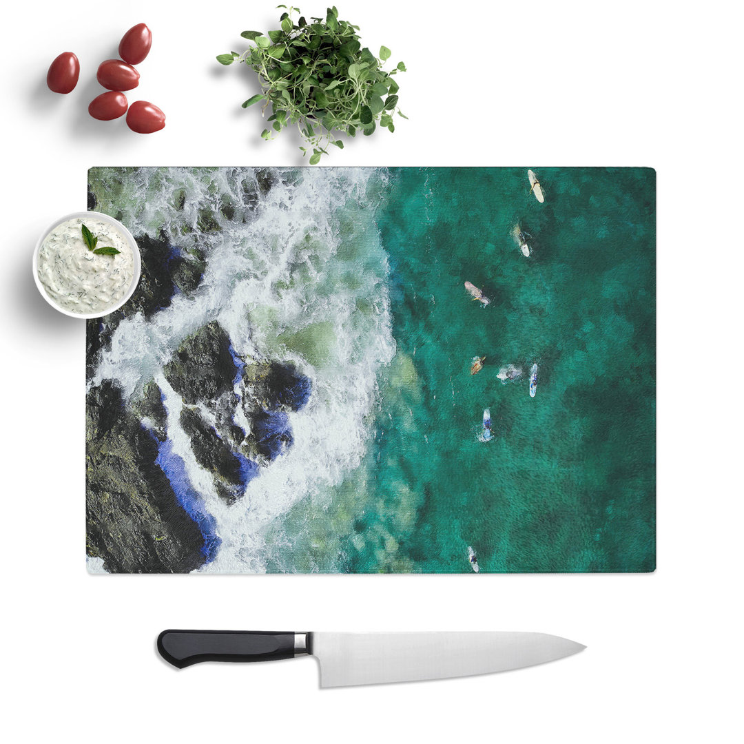 Surfers at Byron Bay in Australia Chopping Board