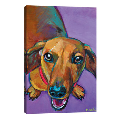 Lucy The Dachshund - Wrapped Canvas Painting