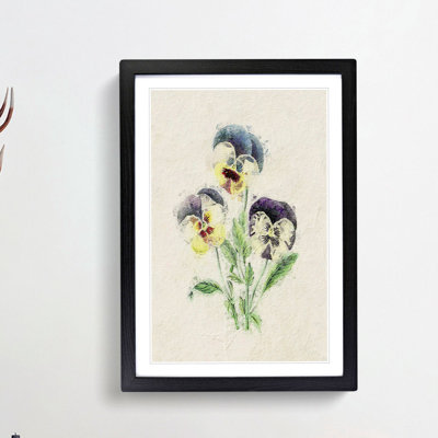 Illustration of Wild Pansies - Picture Frame Painting Print