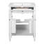 Meuble-lavabo de 61 cm (24 po), deux portes, tiroir, lavabo en céramique et fonction de fermeture en douceur pour salles de bain compactes. Rangement à 2 portes de 61 cm (24 po), rails coulissants basculants.