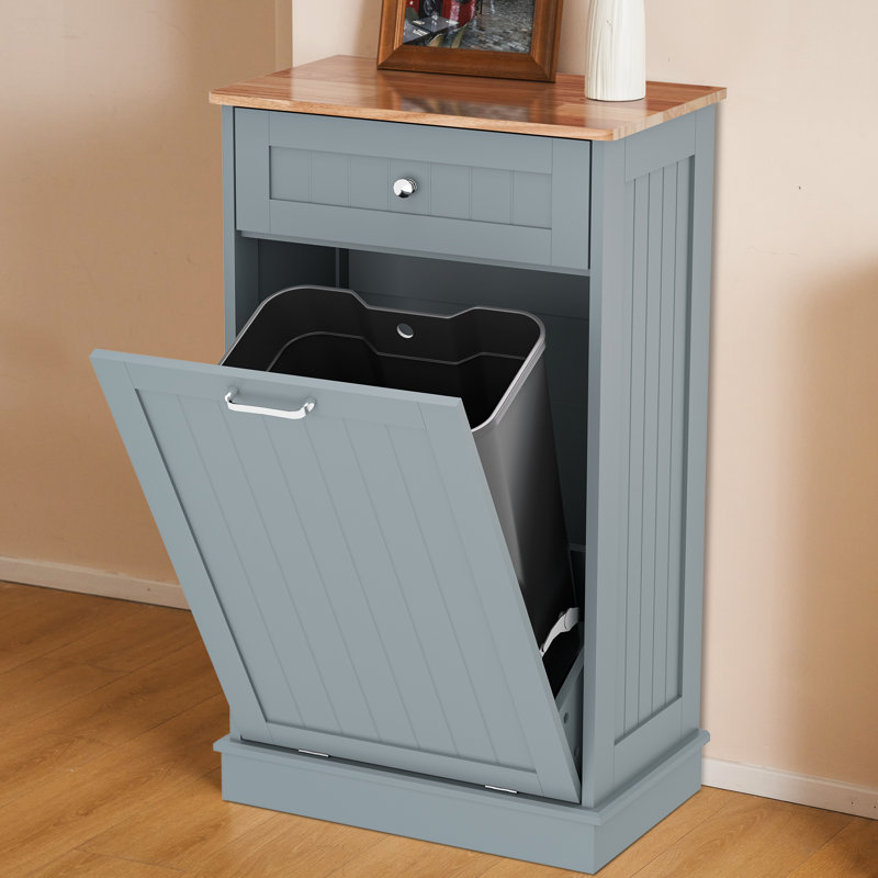 Armoire à ordures inclinable 13 gallons, Bleu