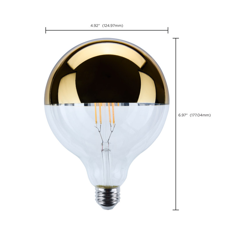 5.5 Watt G25 LED Medium Base 2700K CCT Silver Crown 60 Watt Replacement, Yellow/Clear