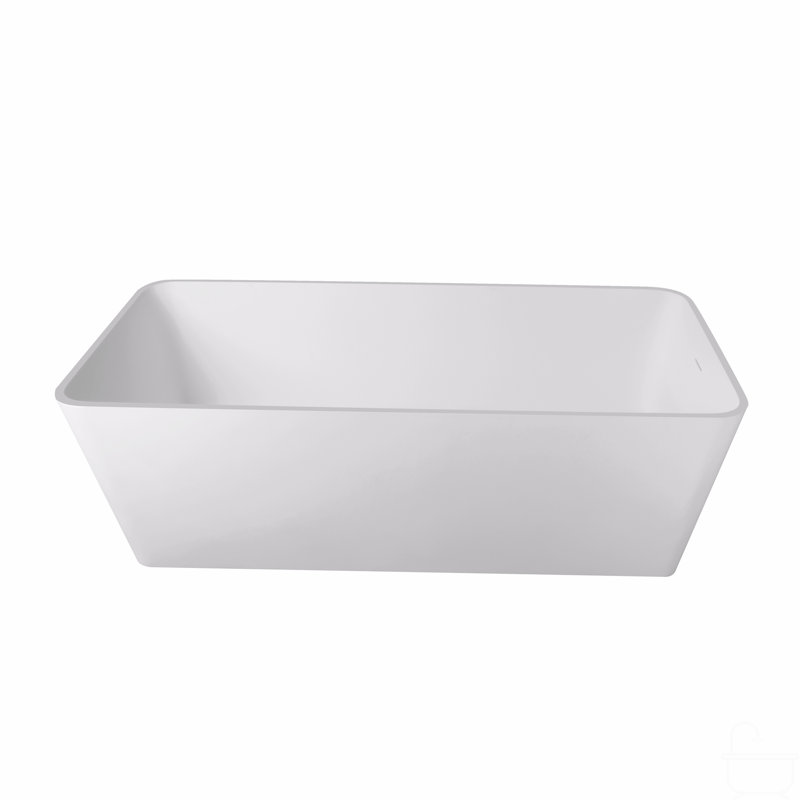 67 Inch Freestanding Solid Surface Soaking Bathtub