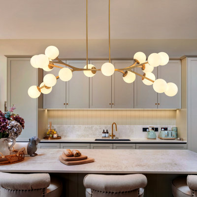 Lustre spoutnik linéaire à 18 lumières Kaynen