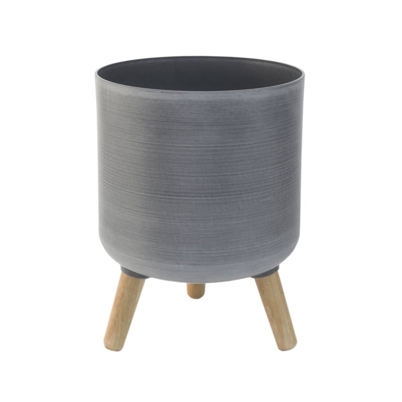 Modena Planter with Stand, Brushed, Gray