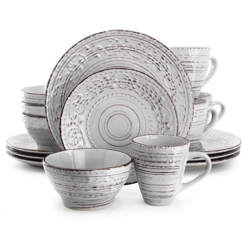  Service de table 16 pièces Radiance Ocean Bloom, Gris