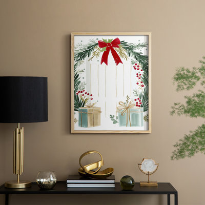Christmas Holiday Art DCCDXCIX, reproduction d'art encadrée - bois massif