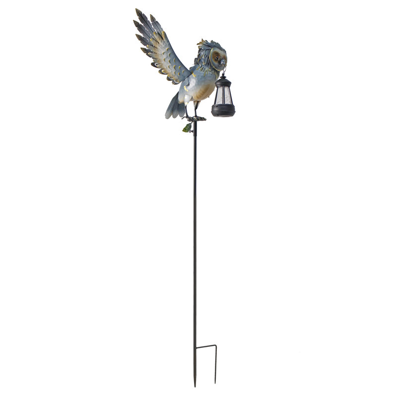 Piquet de jardin en métal avec une lanterne solaire