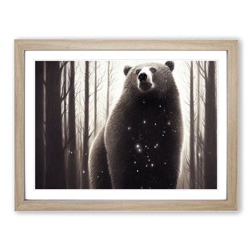 Evocative Bear - Framed Print, 34cm H x 46cm W x 2cm D, Oak