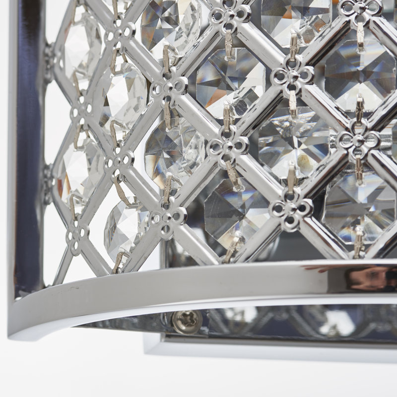 Augustine Steel Flush Mounted Sconce, Polished Chrome