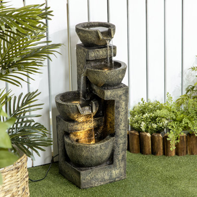 Outdoor Floor Fountain with Lights