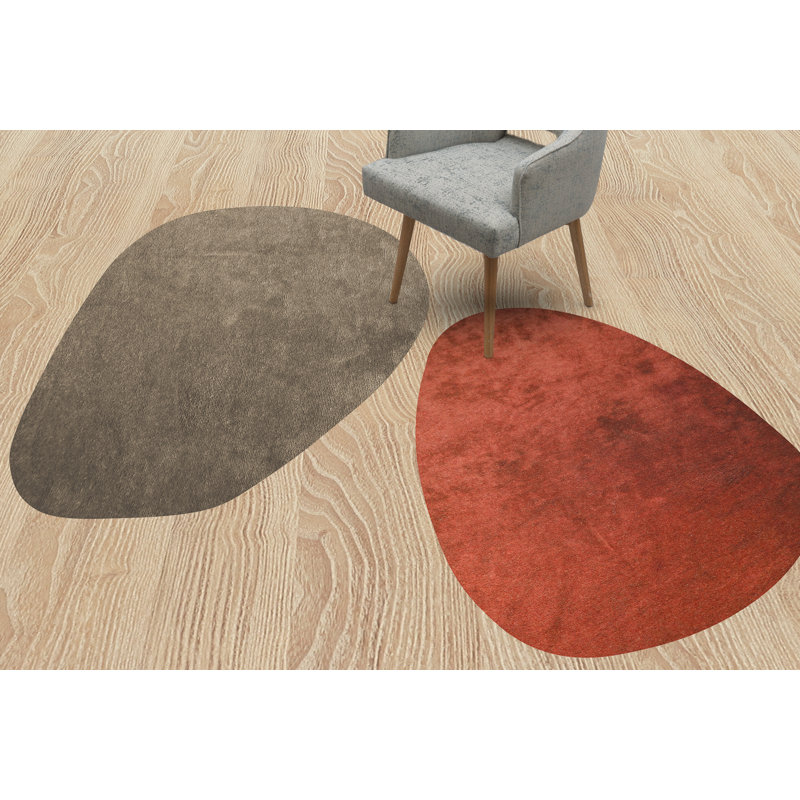 Ruhal Vinyl Machine Printed Area Rug, Rectangle 6'6.3" x 9'4.6"