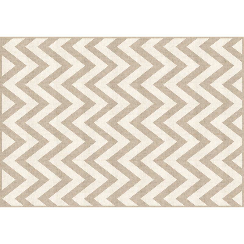 Rinnes Chevron Vinyl Machine Printed Area Rug, Rectangle 140 x 200cm