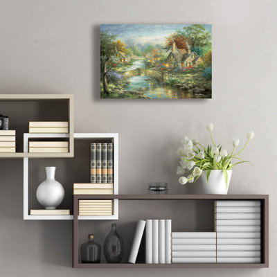 Art mural en verre épique «Stonehedge Bridge» par Nicky Boehme, 24 po x 16 po