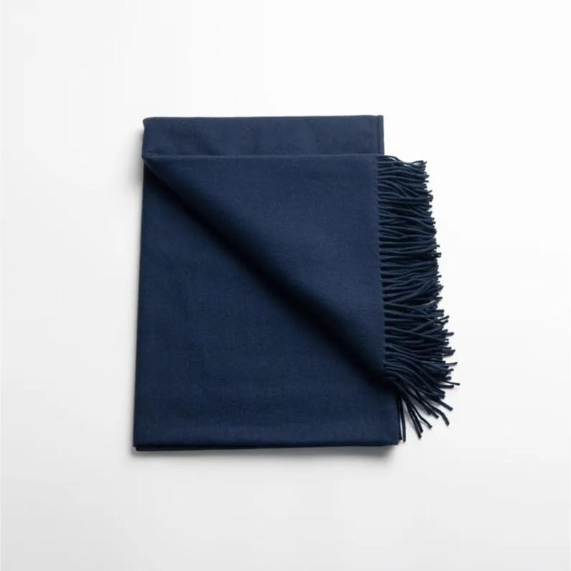 Jeté chaud et doux en laine mérinos Pure Cashmere, Marine
