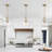 1-Light Brushed Brass Glass Single Pendant Light With Clear Dome Shade And Adjustable Downrod
