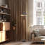 2-Light Rubber Wood Floor Lamp with Linen Shade