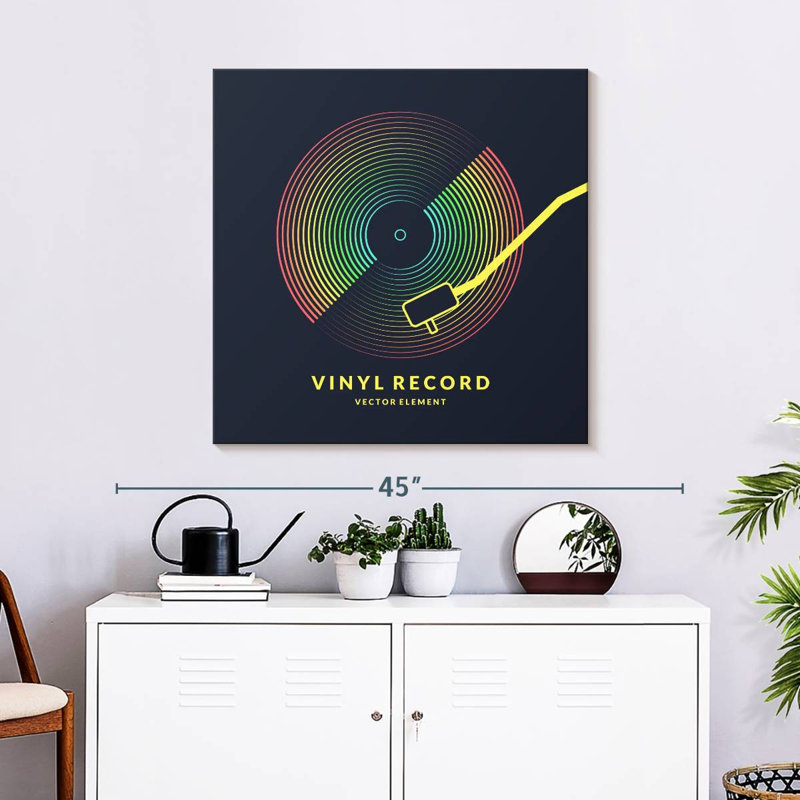 Abarca Rainbow Vinyl Record, 30" H x 30" W