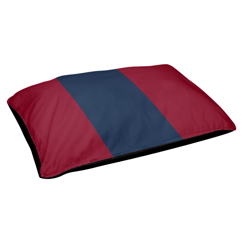 Coussin rectangulaire designer Tampa Bay, Grand (L 40 po x l 50 po), Rouge / bleu nuit polaire