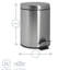 Harbour Housewares - 3L Round Bathroom Pedal Bin - Stainless Steel Rubbish Dustbin-524333900