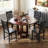 Dining Chair Set Of 4 With Rubber Wood Frame & Leaf-shape High Back For Kitchen-678294966-678294965