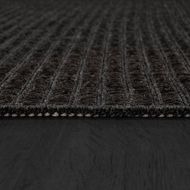 Indoor Outdoor Area Rug, Rectangle 9' x 12', Black