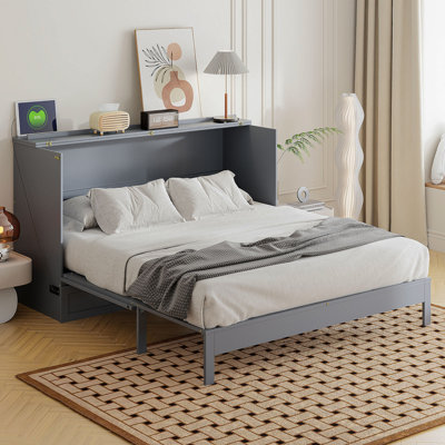 Maryanna Size Murphy Bed With Large Drawers, Gray(OLD SKU:N708S00010)