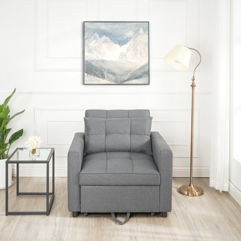Fauteuil-lit convertible 3-en-1 Chirokitia, Lin gris