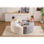 Canapé modulaire courbé en S en chenille: double profondeur (21,3 po et 26,8 po), blanc, sans assemblage, compact pour les petits espaces, 400 lb, L 66,9 po-1002814440