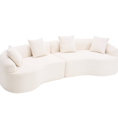 Apartment 4 White Chenille - 30D Sponge, 60 Hardness, Cozy Seating Choice Living Room 4 Upholstery, No Assembly Needed