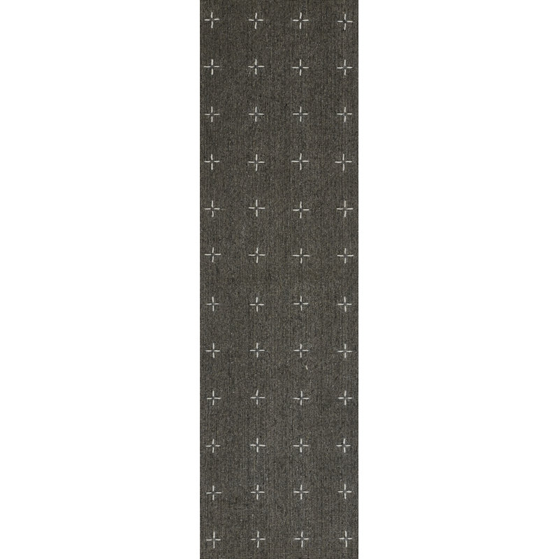 Tapis gris anthracite tissé à la main Momeni Oliver, Tapis de couloir 2 pi 3 po x 8 pi