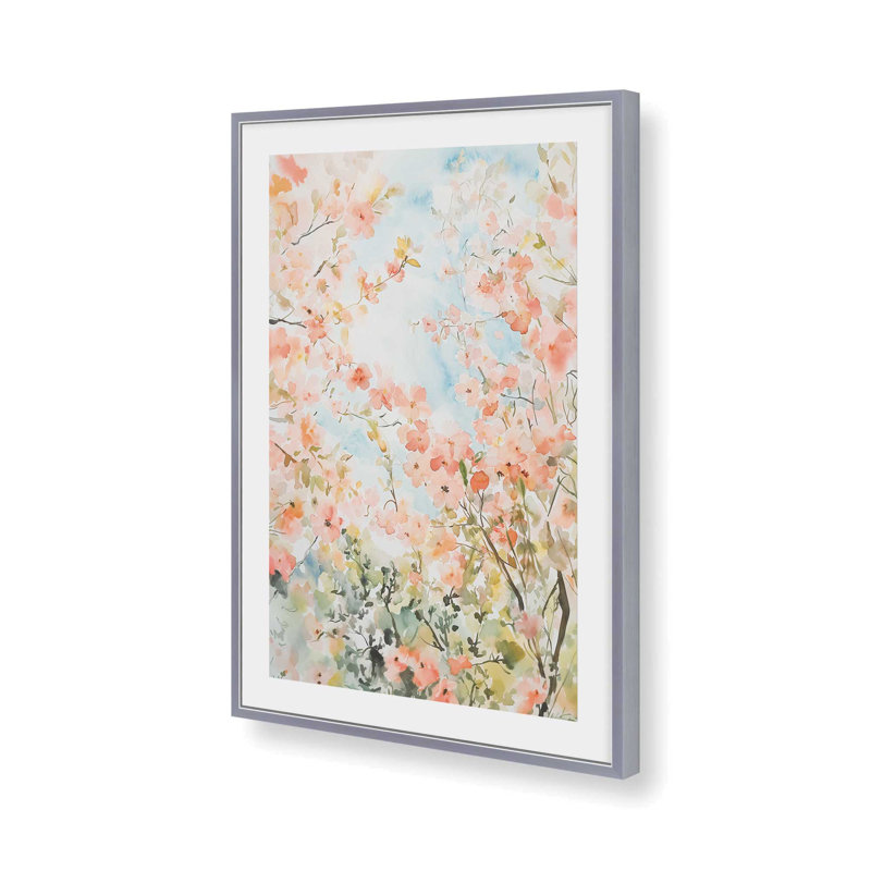 «Blossoms in Spring Light III», reproduction encadrée, H 15,25 po x l 12,25 po, Chrome poli