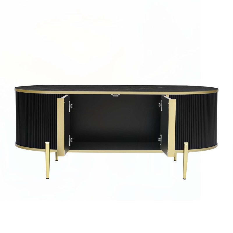 Coffee Table, Black/Gold, Black