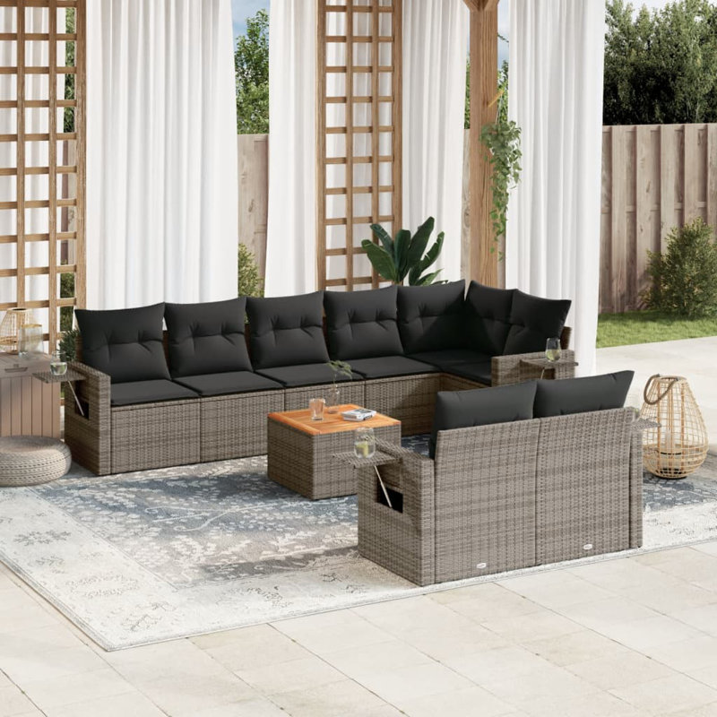 Vidaxl Garden Sofa Set Grey, Dark Grey