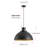 1-Sand black round dimmable iron pendant light