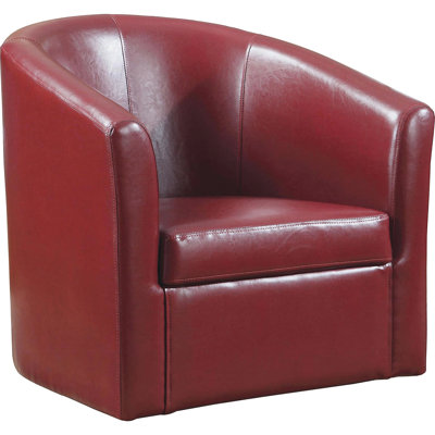 Siège pivotant contemporain rouge, aspect moderne, chaise en similicuir avec revêtement élégant