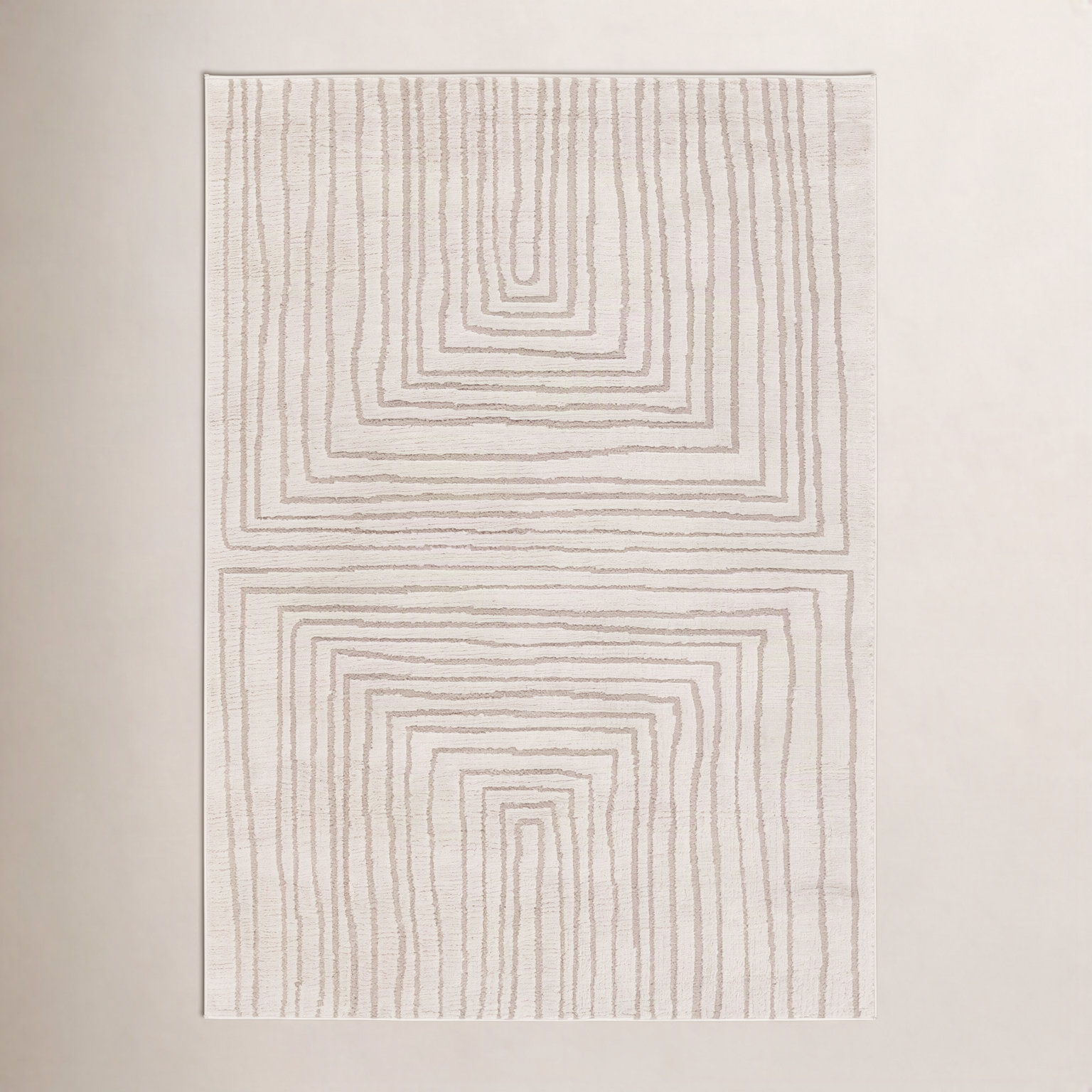 AllModern Quillan Ivory Beige Striped Rug & Reviews | AllModern