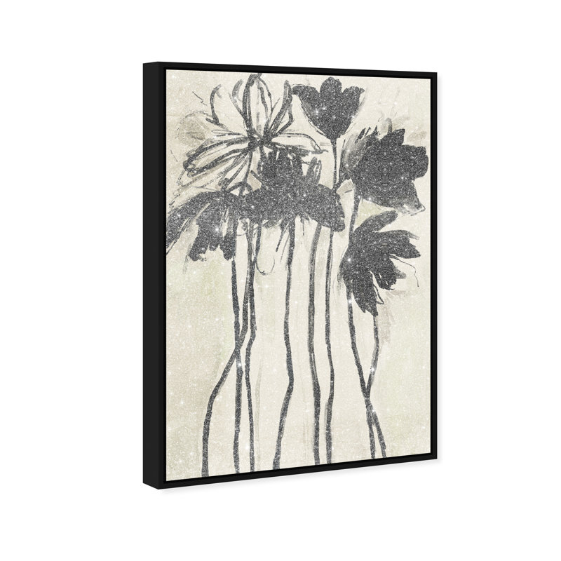 Flower Abstract Studio Print by Oliver Gal, 16"H x 11"W, Black Floater Frame