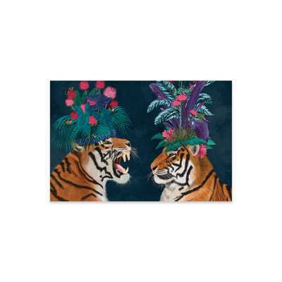 Hot House Tigers, paire, impression foncée sur verre acrylique