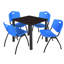 Plateau de table Kee Square, 4 chaises empilables-674458705-674458713-674458718