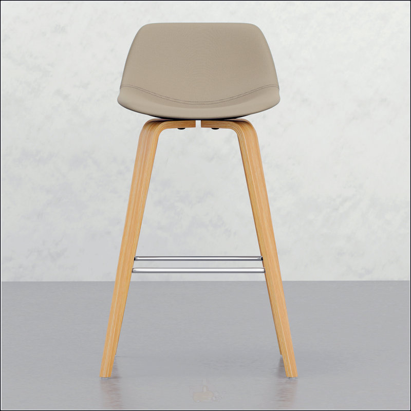 Ensemble de tabourets à hauteur de comptoir / bar Harvard, design Mid-Century moderne avec sièges incurvés confortables et revêtement en lin naturel