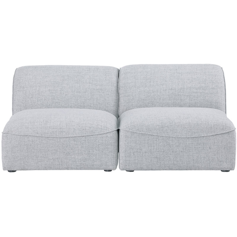 Claramae Upholstered 66'' Loveseat, Grey Linen Textured Fabric