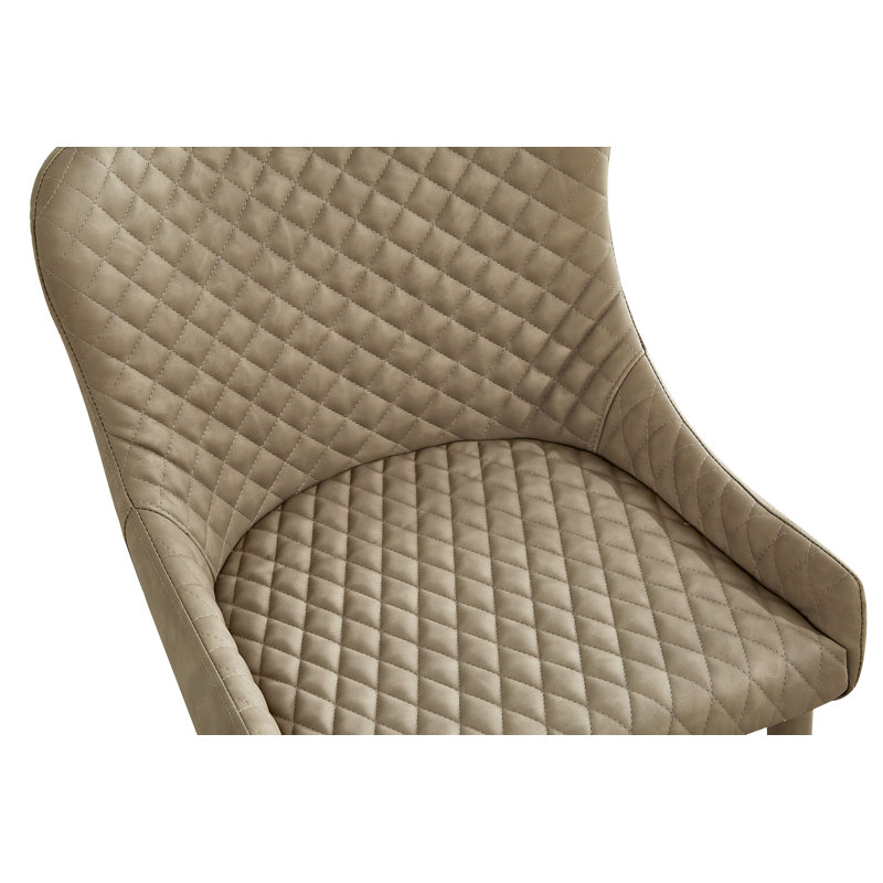 Chaise d'appoint rembourrée capitonnée Breyonia, Polyuréthane gris rétro